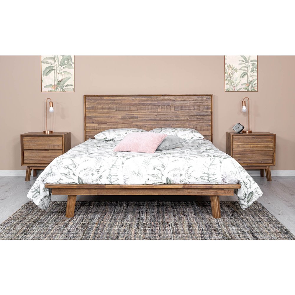 Gia 2 Drawer Nightstand - Warm Pecan. Picture 2