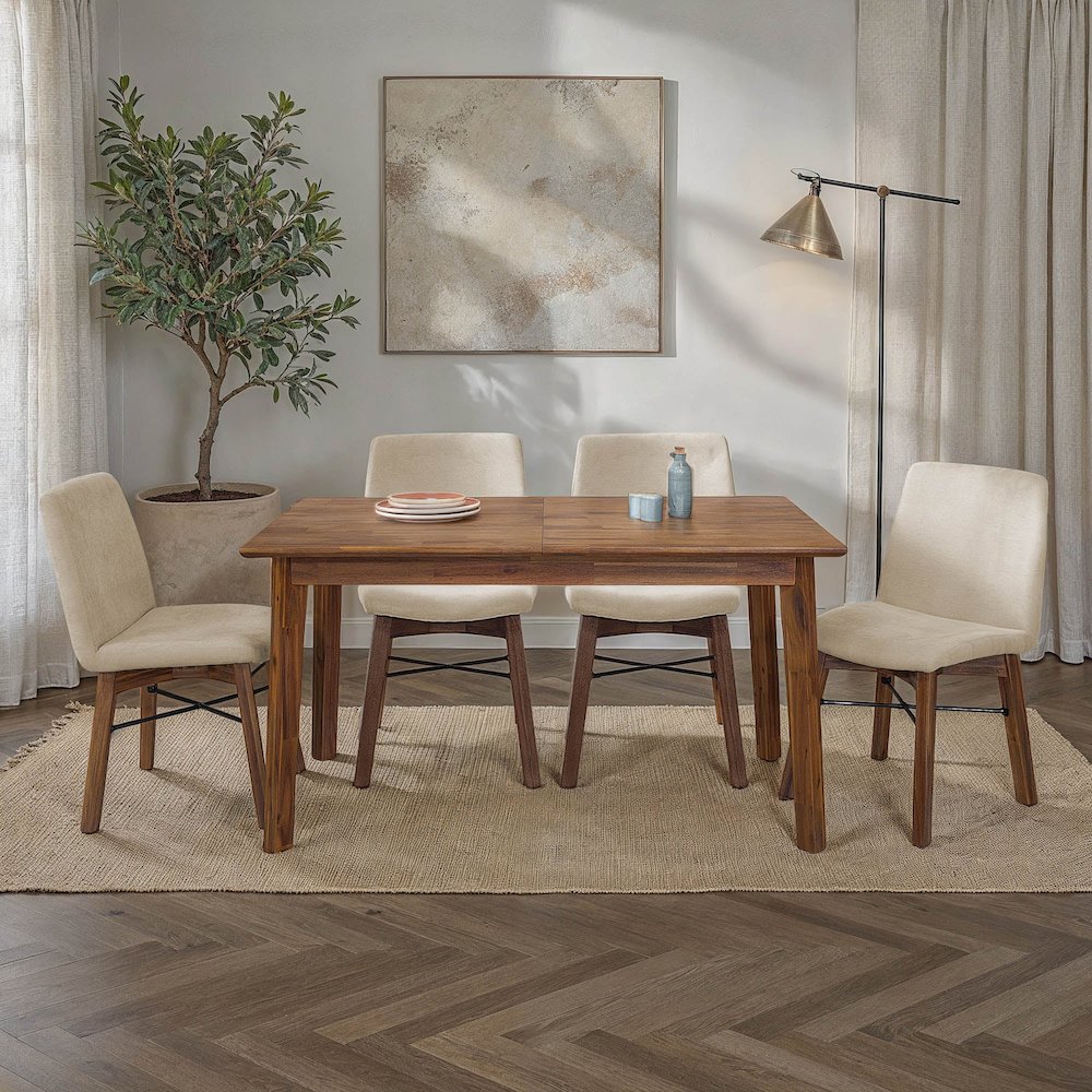 Gia Dining Chair - Warm Pecan - Sand. Picture 14