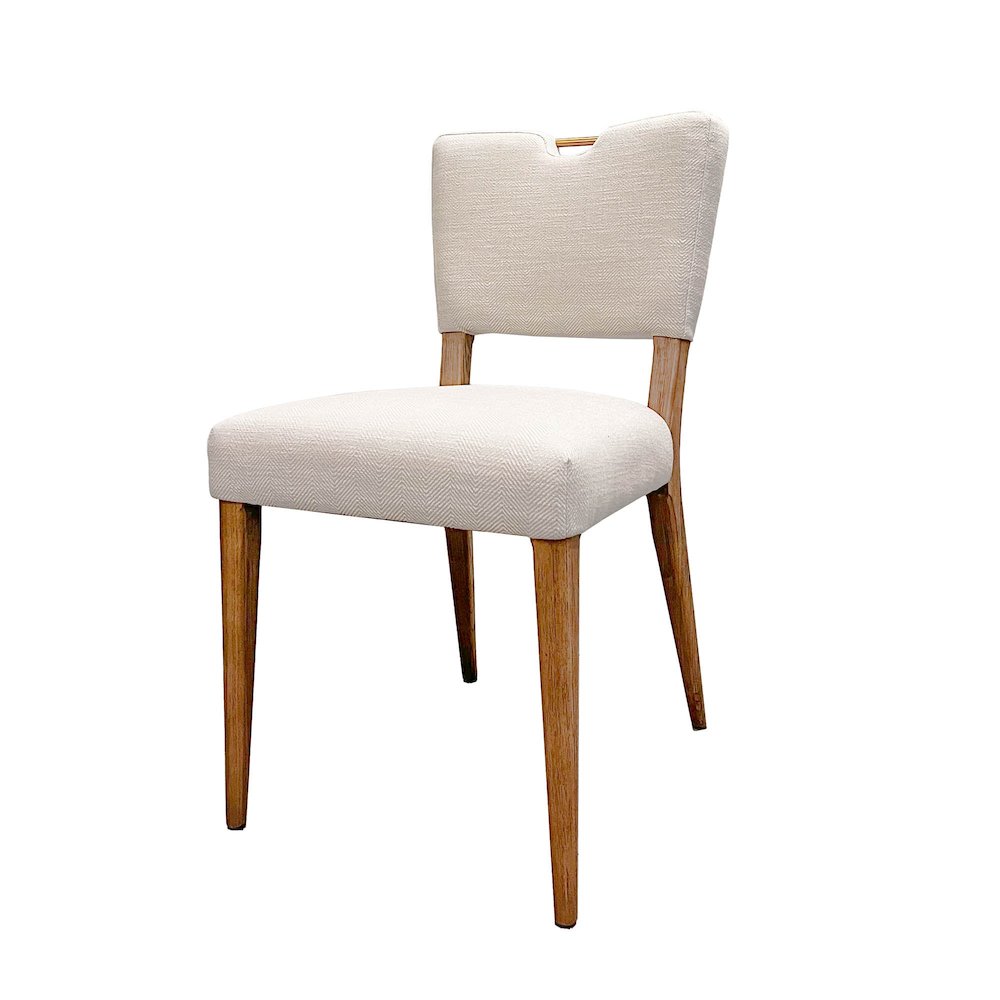 Luella Dining Chair - Sandy Beige/Cool Brown Legs. Picture 1