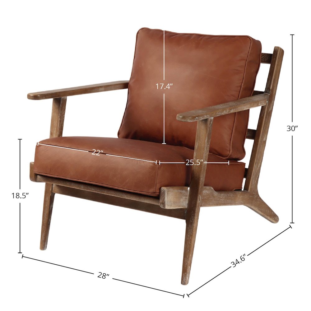 Junior Arm Chair - Saddle Brown. Picture 3