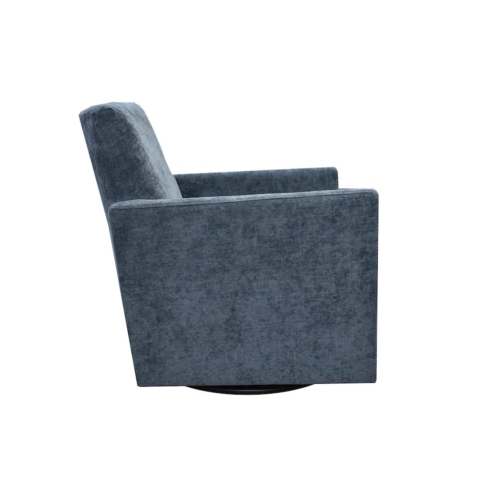 Riley Swivel Club Chair - Aqua Chenille. Picture 5