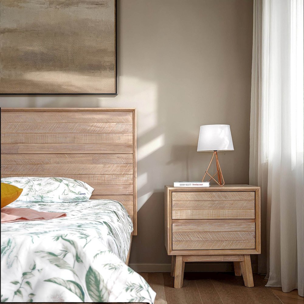 Gia 2 Drawer Nightstand - Light Driftwood. Picture 2