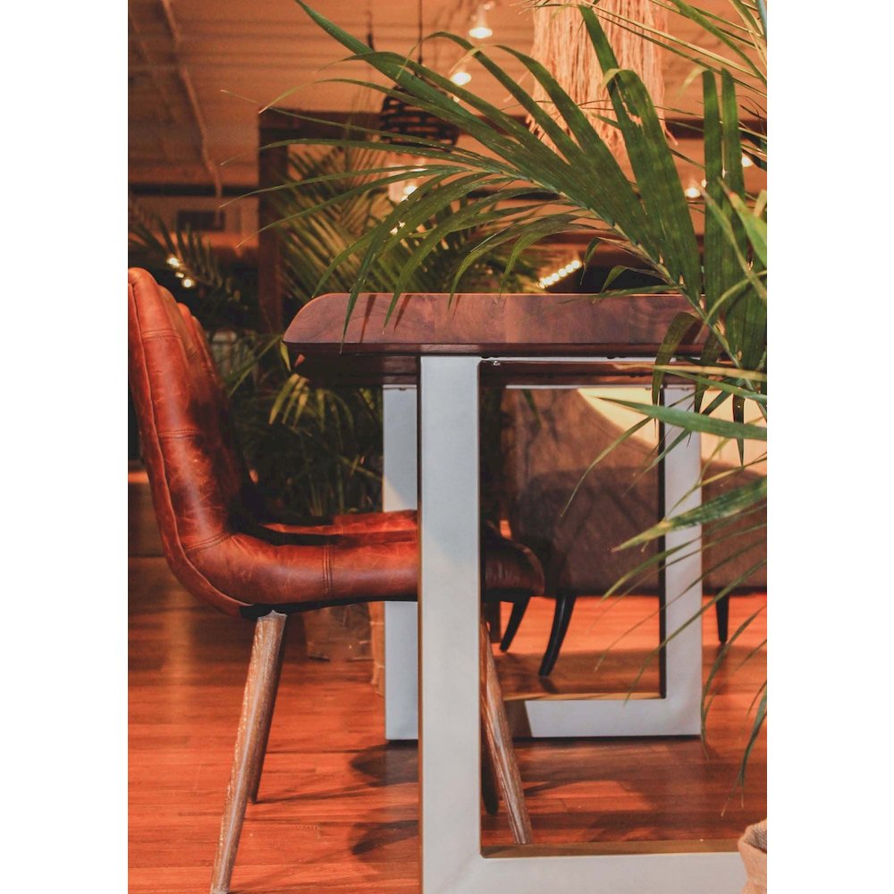 TAJ Dining Table - Vinegar Matte Top/ U Tube Metal Base. Picture 8