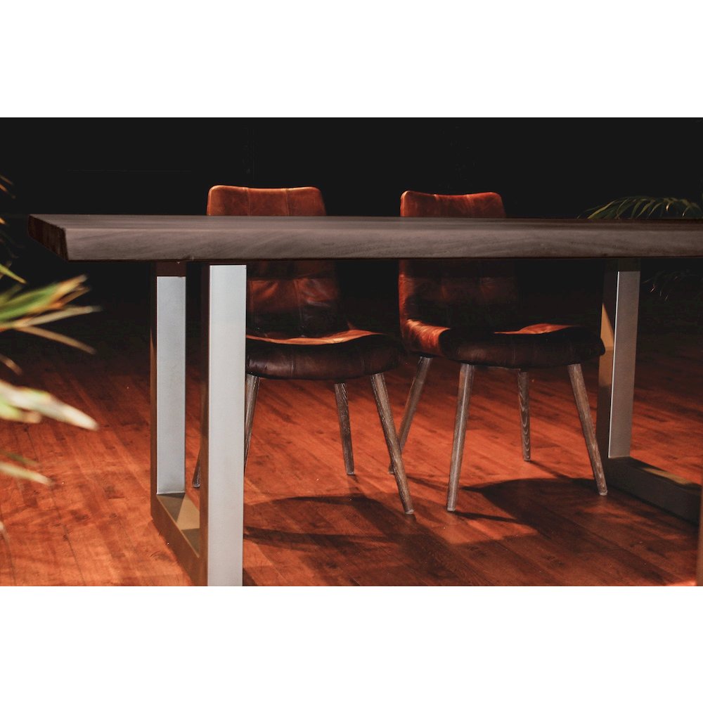 TAJ Dining Table - Vinegar Matte Top/ U Tube Metal Base. Picture 9