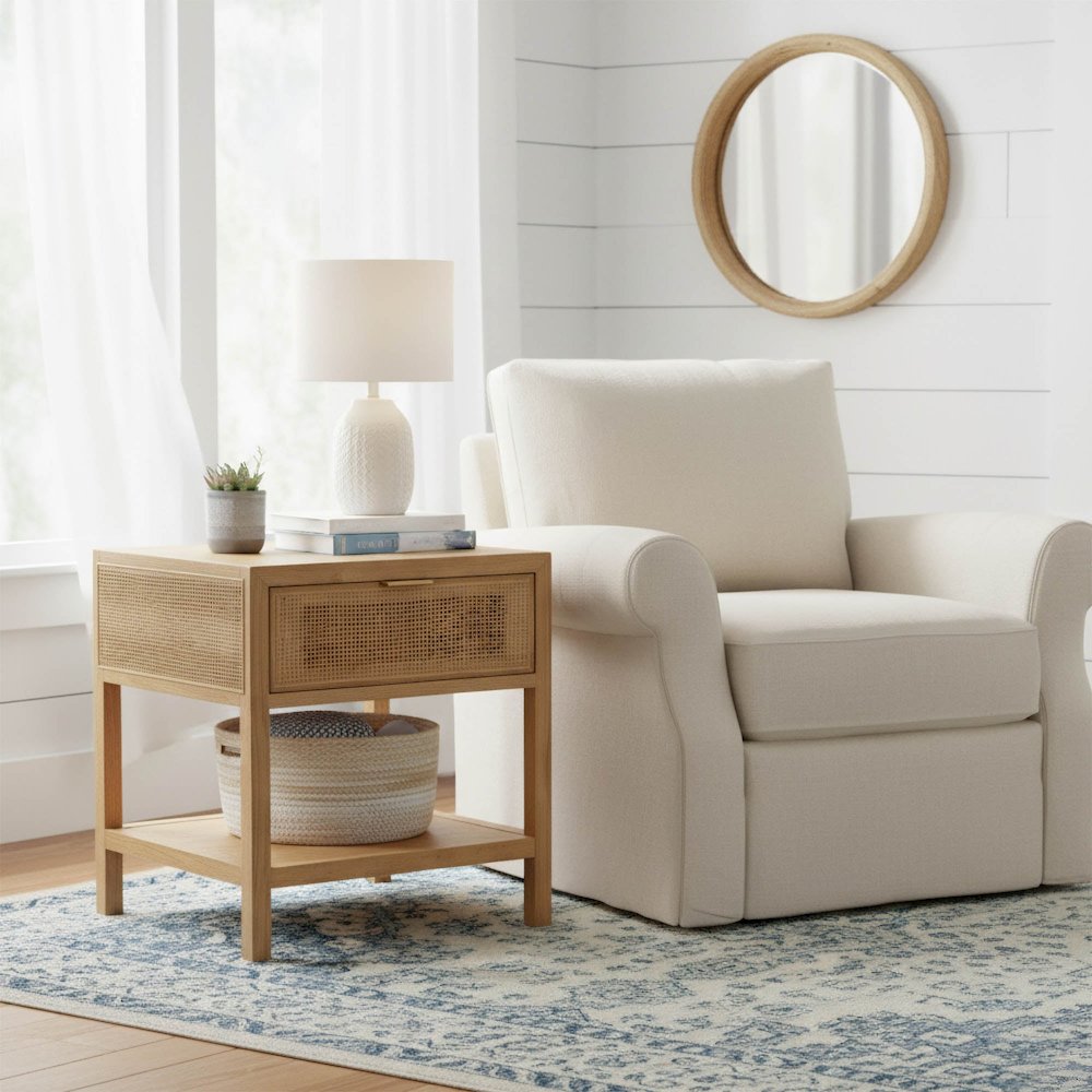 Rattan Side Table - Natural. Picture 2