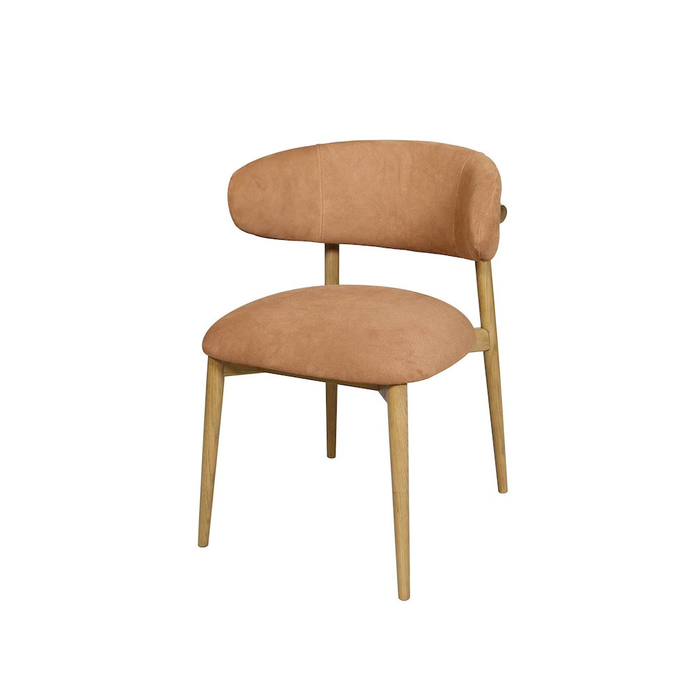 Milo Dining Chair - Tan Suede. Picture 1