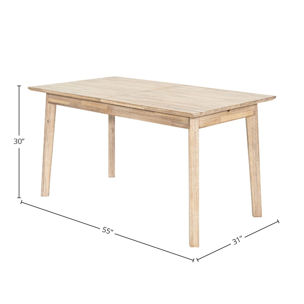 Gia Small Extension Dining Table with Butterfly System 55/71” - Light Driftwood. Picture 3