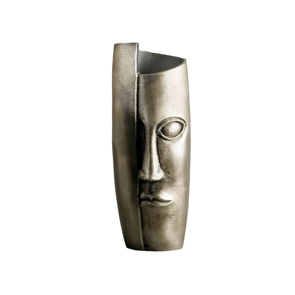 Breeze Masquerade Vase - Large Polished Nickel. Picture 1