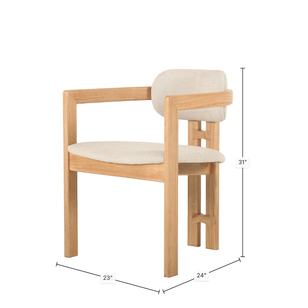 Monterrey Dining Chair - Cream Tweed. Picture 3