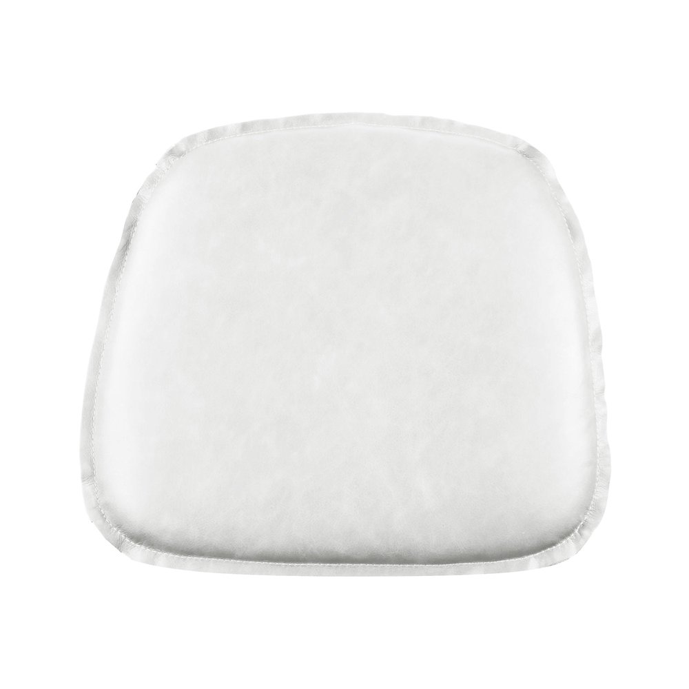 Metal Crossback Leather Cushion Seat - White. Picture 1