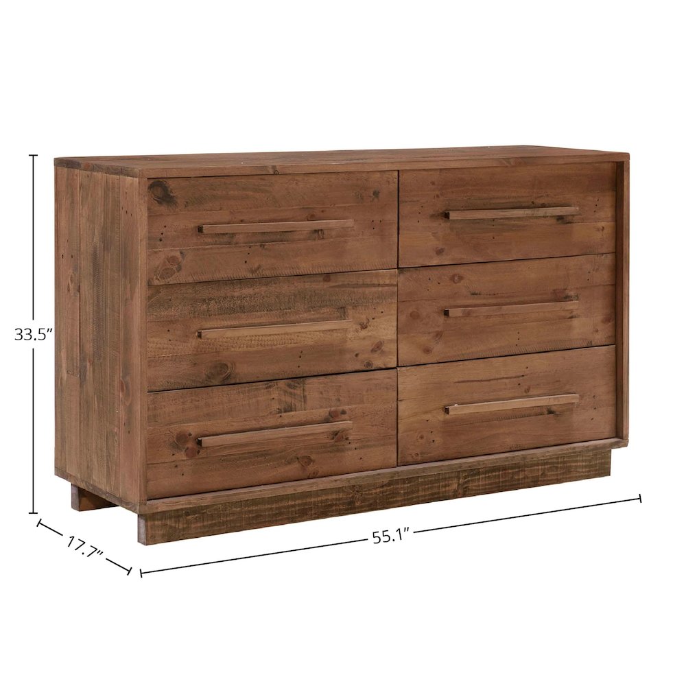 Nevada 6 Drawer Dresser - Dark Driftwood. Picture 3