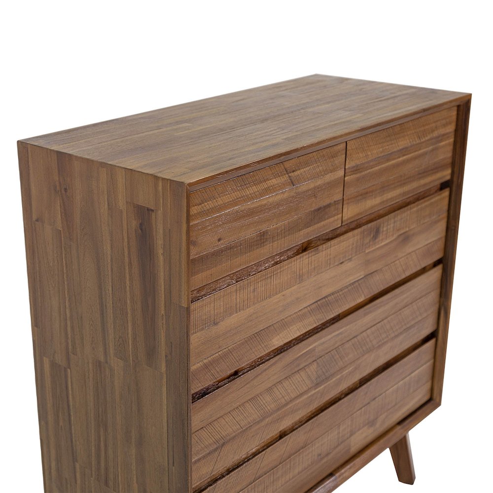 Gia 5 Drawer Chest - Warm Pecan. Picture 9