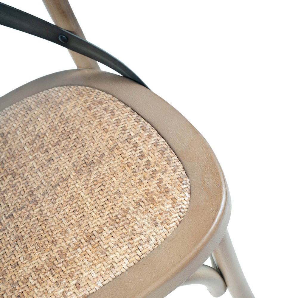 Cross Back Chair with Rattan Seat - Sundried. Picture 7