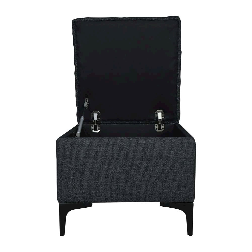 Reece Storage Ottoman - Charcoal Grey. Picture 5
