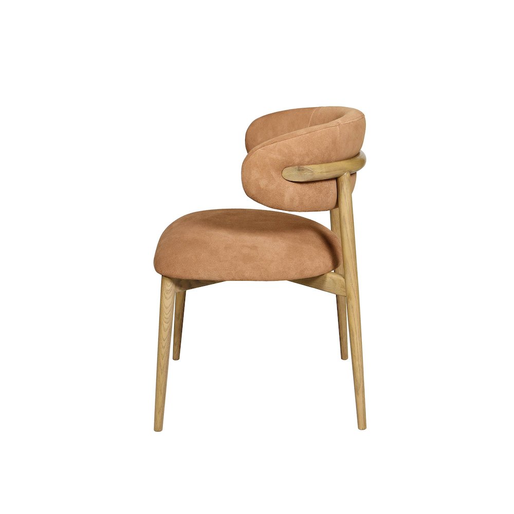 Milo Dining Chair - Tan Suede. Picture 5