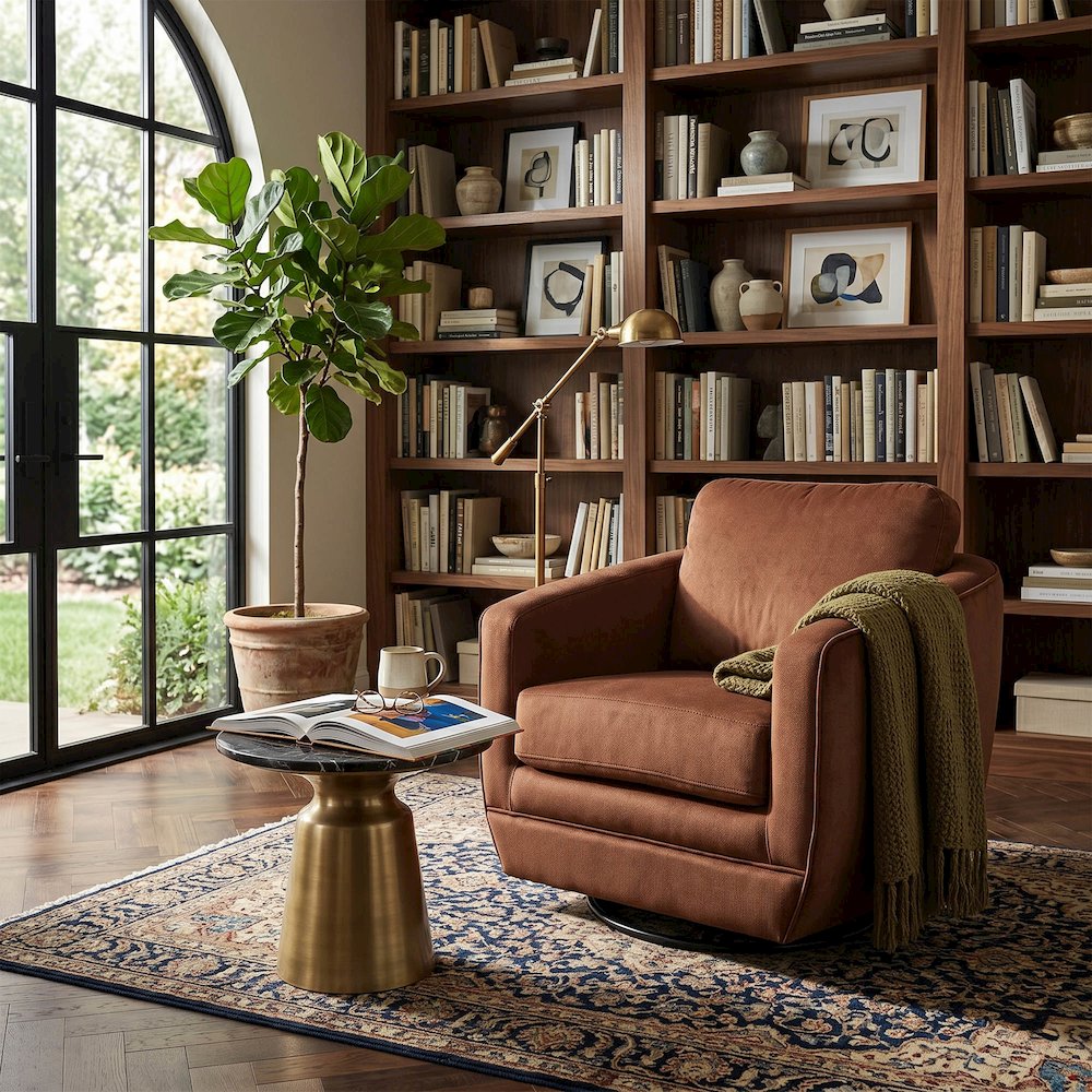 Baltimo Swivel Glider - Ginger Rust (VT). Picture 2