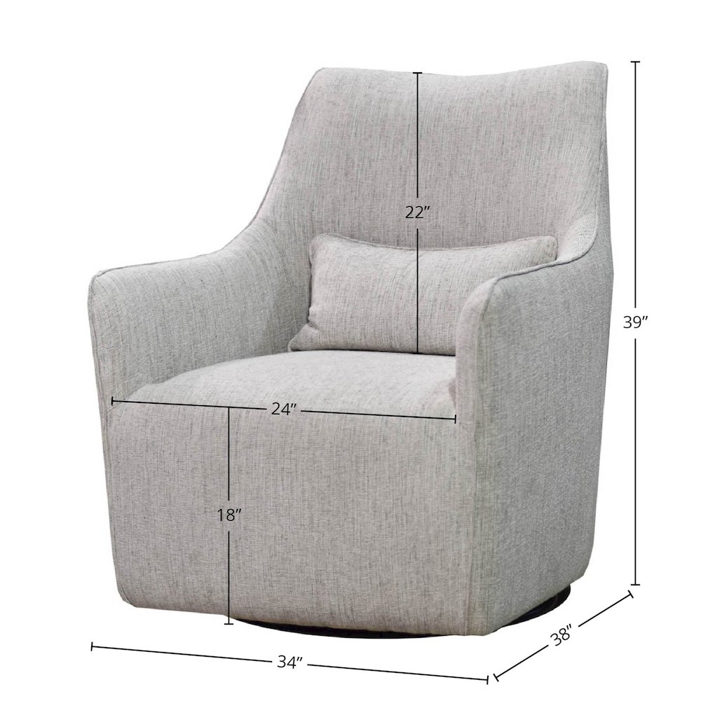 Lilith Swivel Chair - Woven Linen. Picture 2