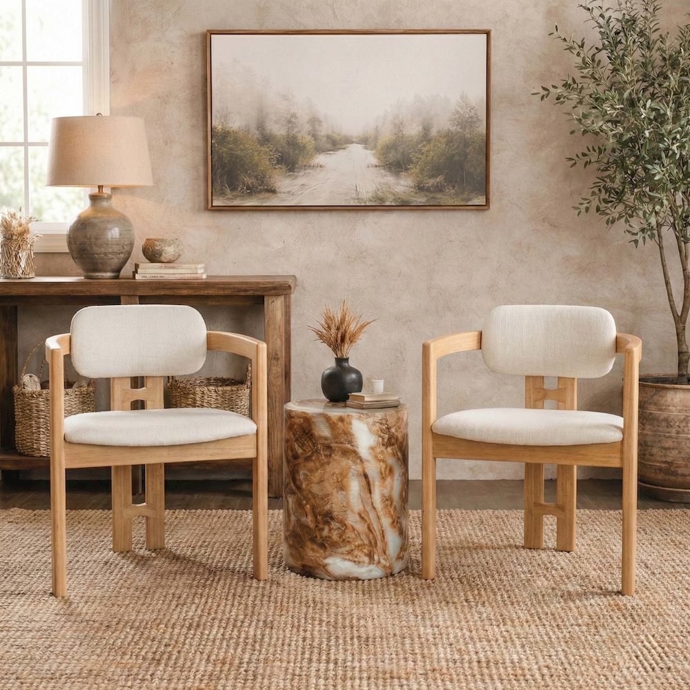 Monterrey Dining Chair - Cream Tweed. Picture 2