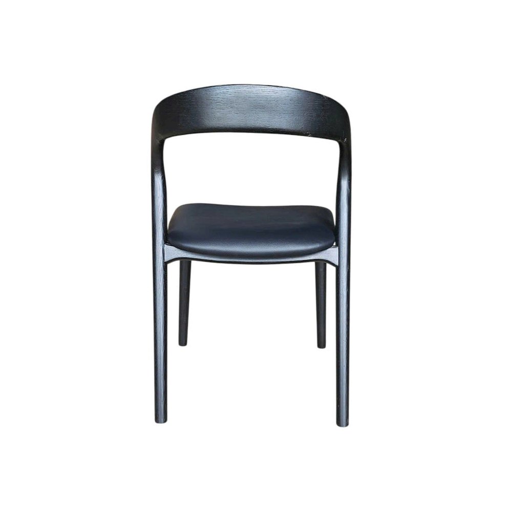 Rotondo Dining Chair - Black Frame with PU Seat. Picture 7