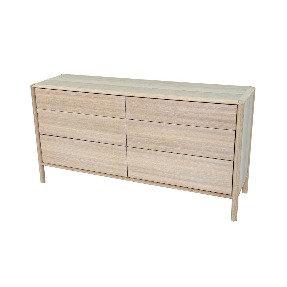 Runway 6 Drawer Dresser - Light Oak. Picture 8