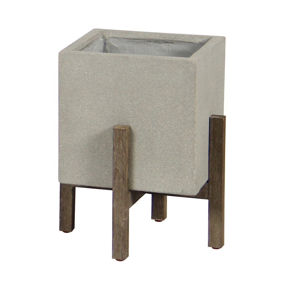 Patio Square Standing Pot - Natural Stone. Picture 1