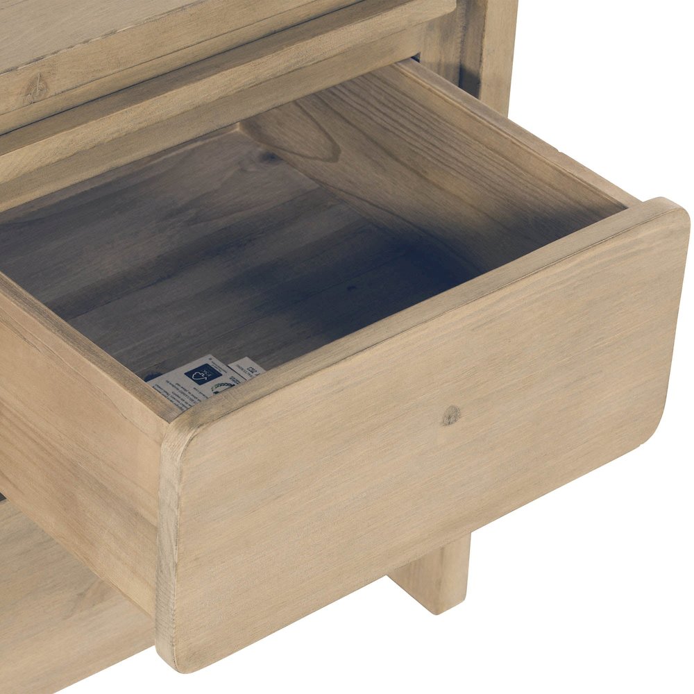 Opera 2 Drawer Nightstand - Scrubbed Teak. Picture 6