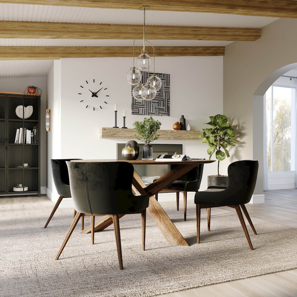 Mila Dining Chair - Black Velvet. Picture 2