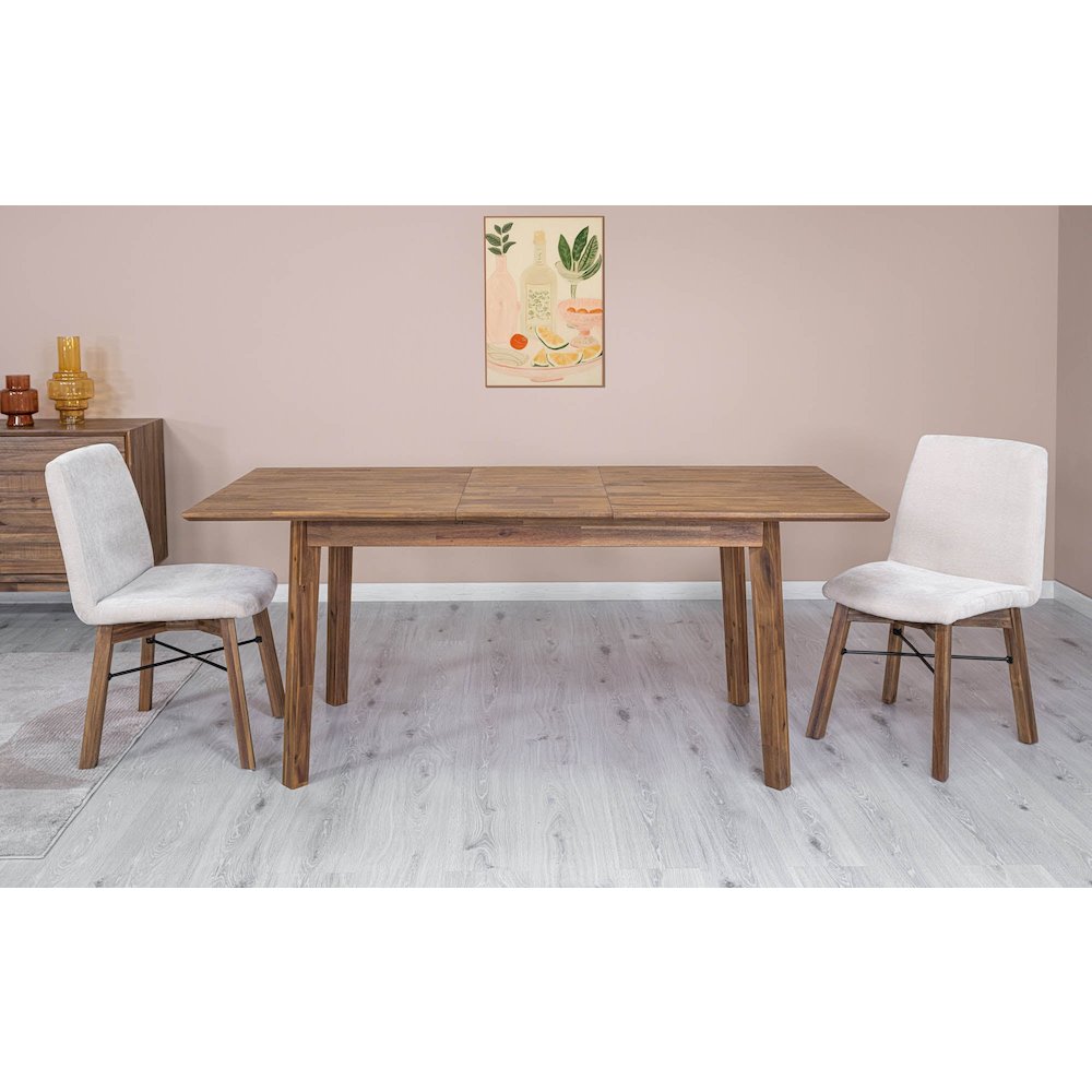 Gia Small Extension Dining Table with Butterfly System 55/71” - Warm Pecan. Picture 20