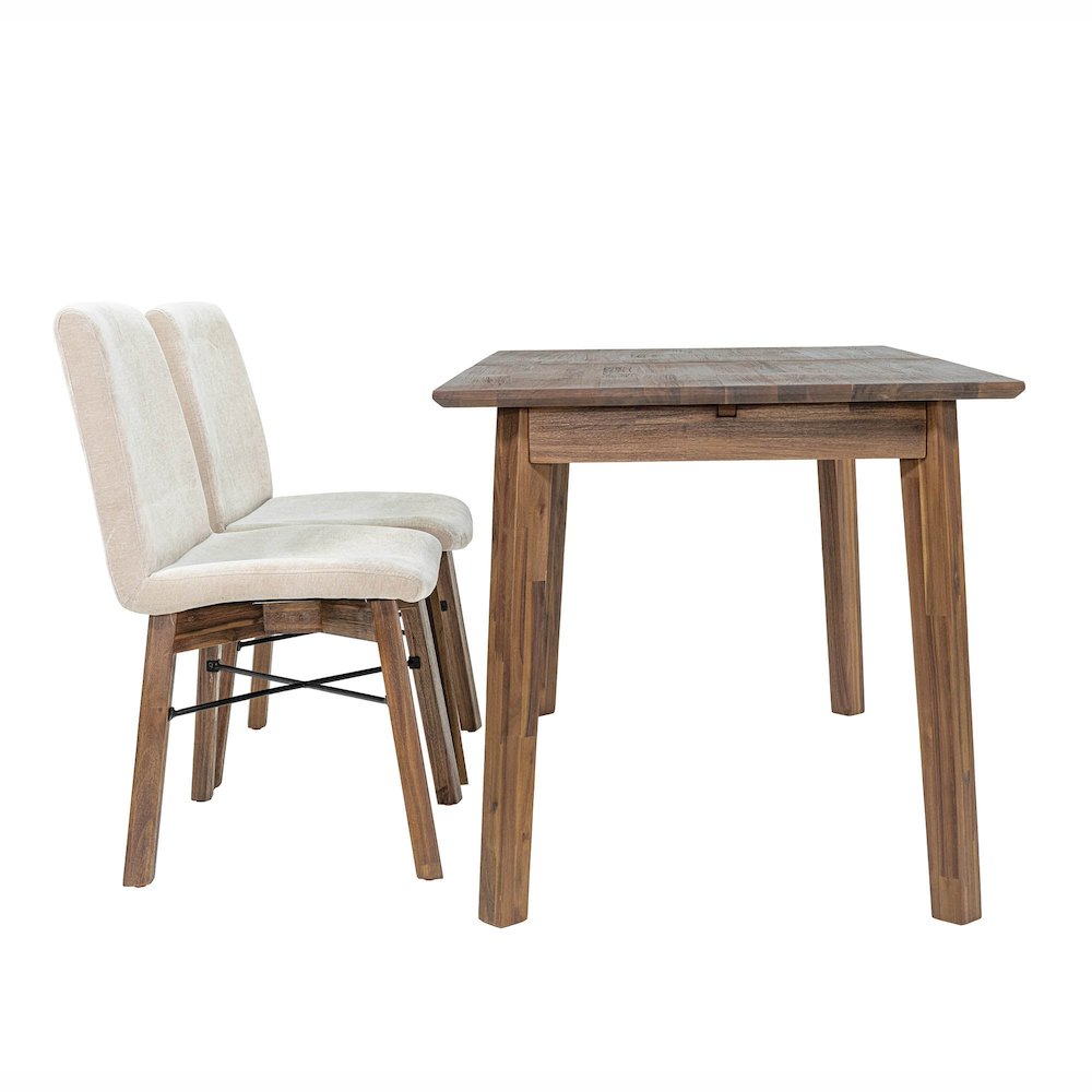 Gia Small Extension Dining Table with Butterfly System 55/71” - Warm Pecan. Picture 8