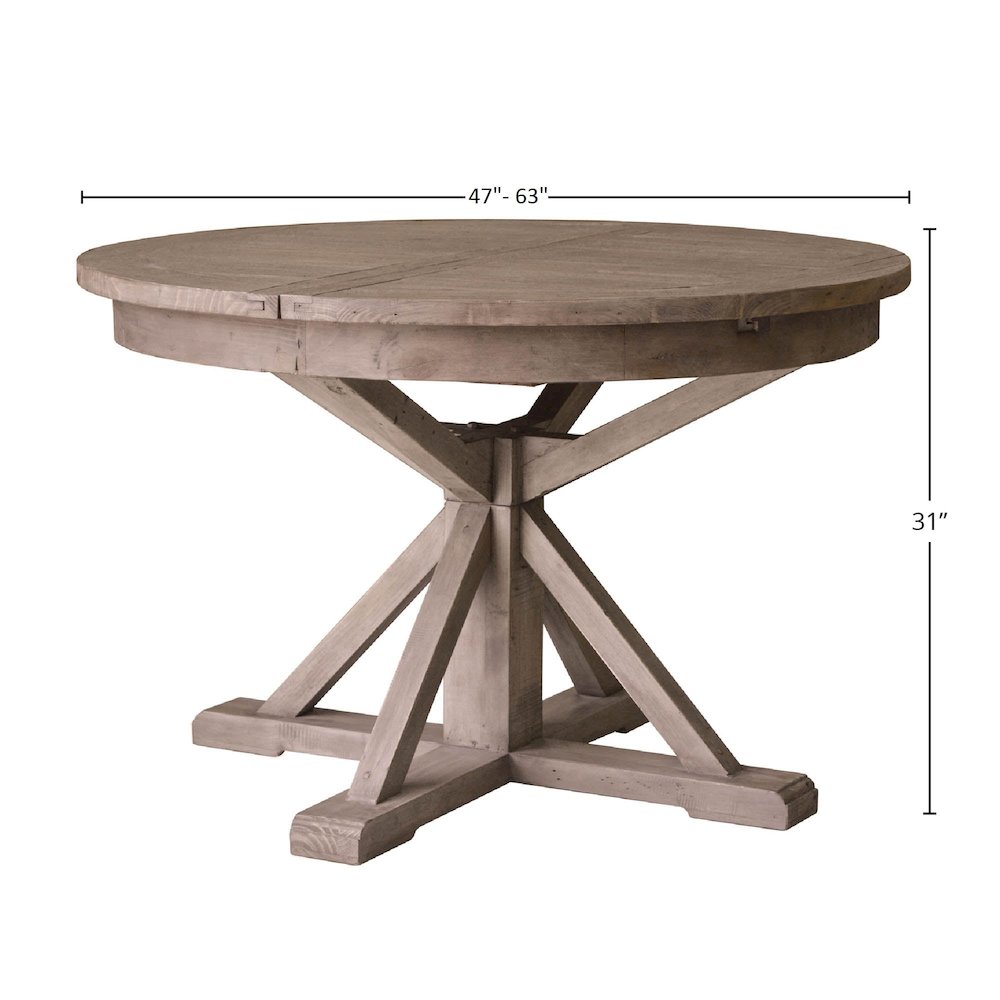 Irish Coast Round 47/63" Extension Dining Table - Rustic Sundried. Picture 3