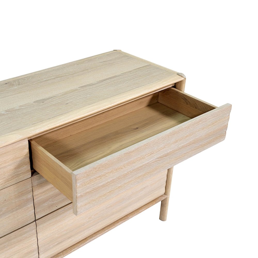 Runway 6 Drawer Dresser - Light Oak. Picture 10