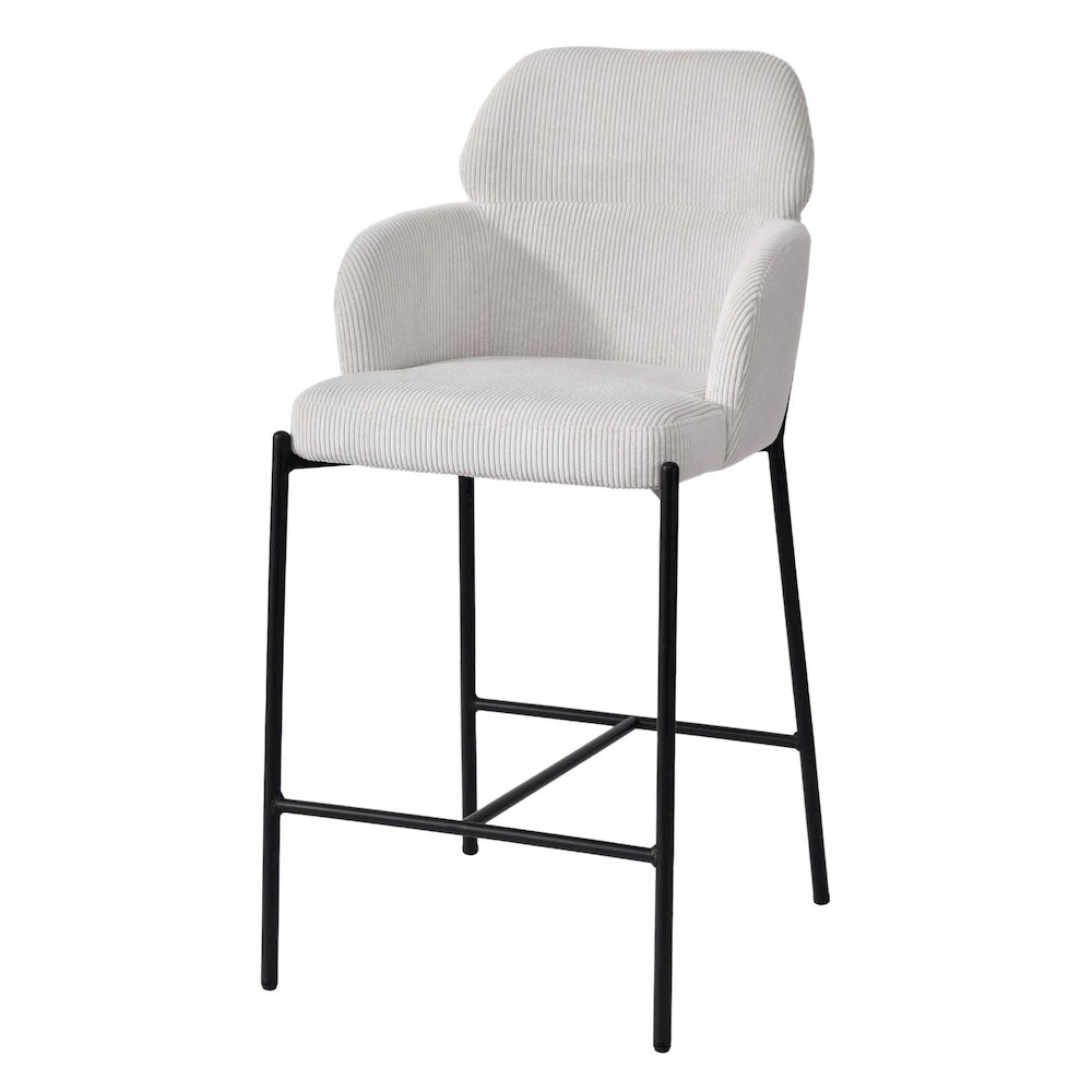 Allegra Counter Stool - Corduroy White. Picture 1