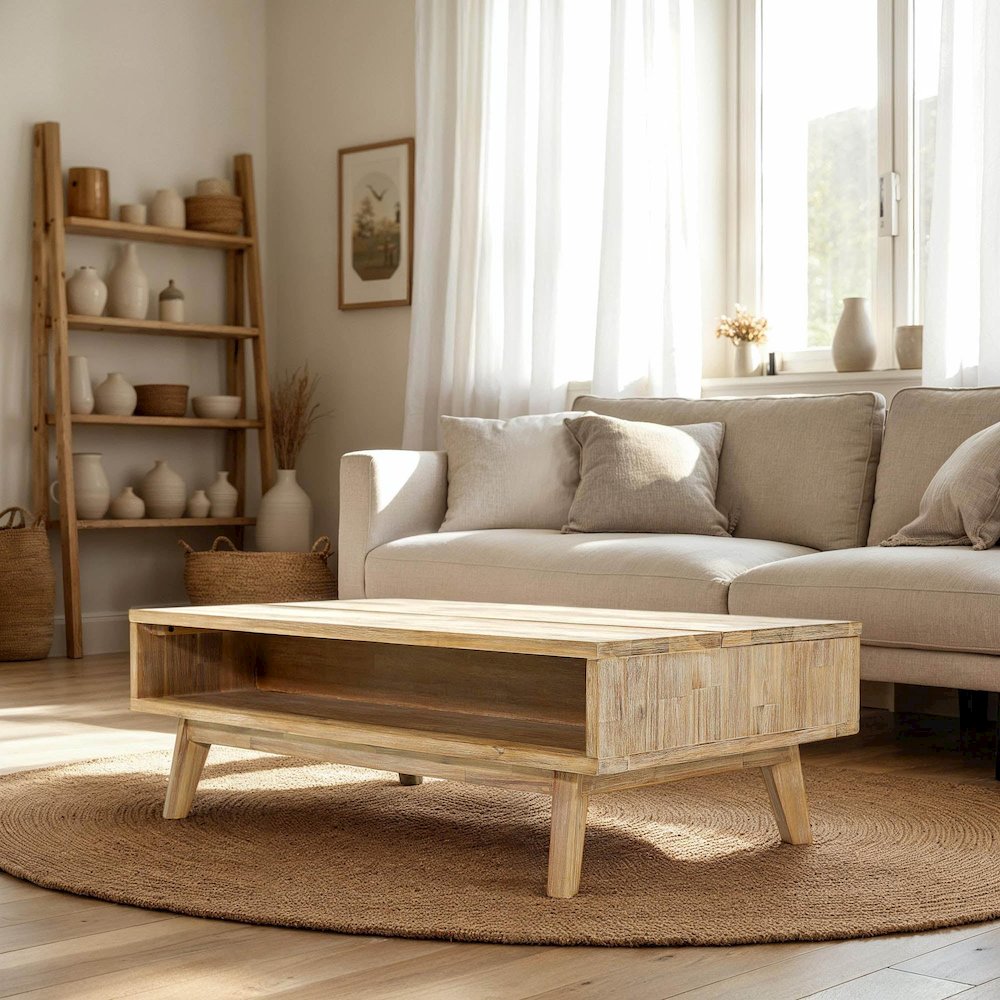 Gia Coffee Table with Lift Top - Light Driftwood. Picture 17