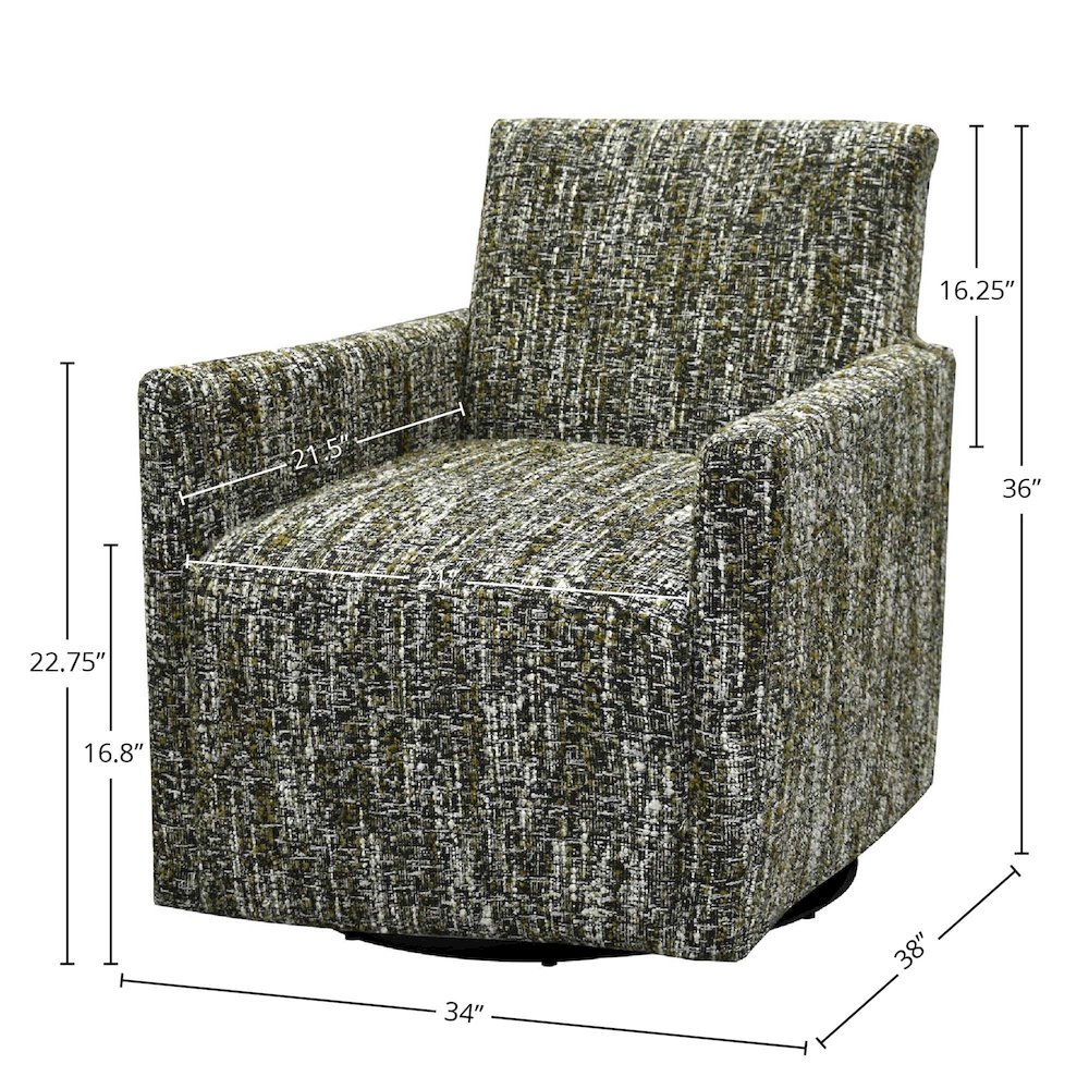 Riley Swivel Club Chair - Paris Green. Picture 3