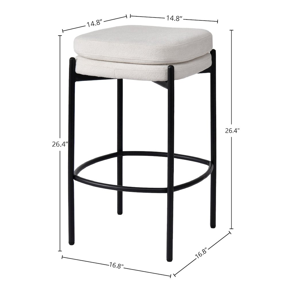 Nina Counter Stool - Oatmeal. Picture 3