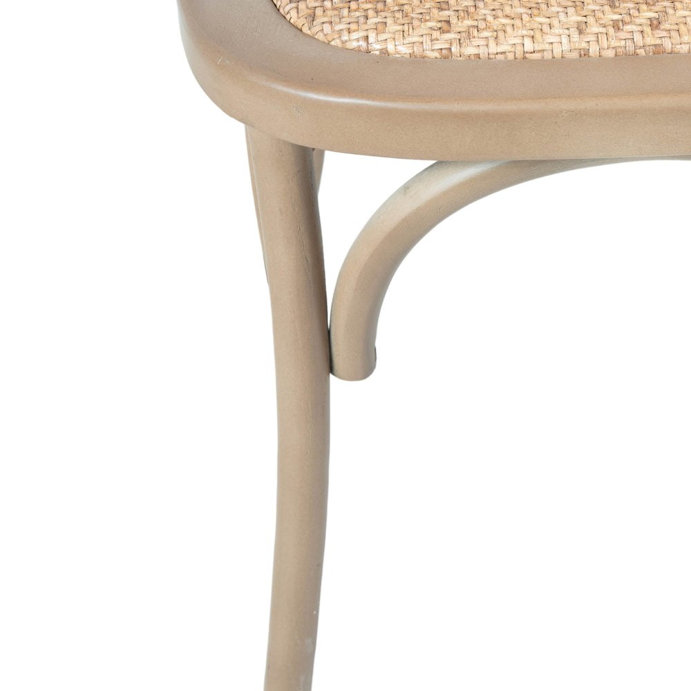 Cross Back Chair with Rattan Seat - Sundried. Picture 9