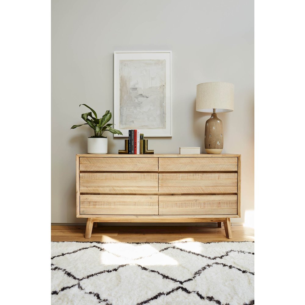 Gia 6 Drawer Dresser - Light Driftwood. Picture 15