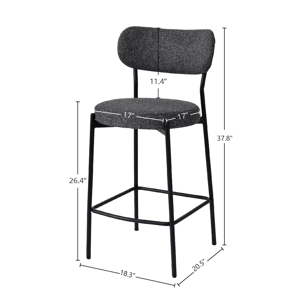 Kai Counter Stool - Chunky Grey. Picture 3