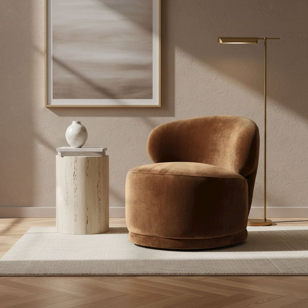 Rollo Club Chair - Distressed Velvet Bronze. Picture 2