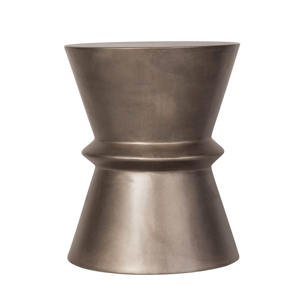 Concrete Hourglass Side Table - Bronze. Picture 4
