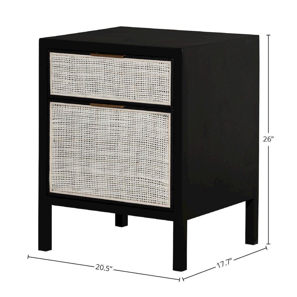 Rattan Filing Cabinet - Ebony. Picture 3