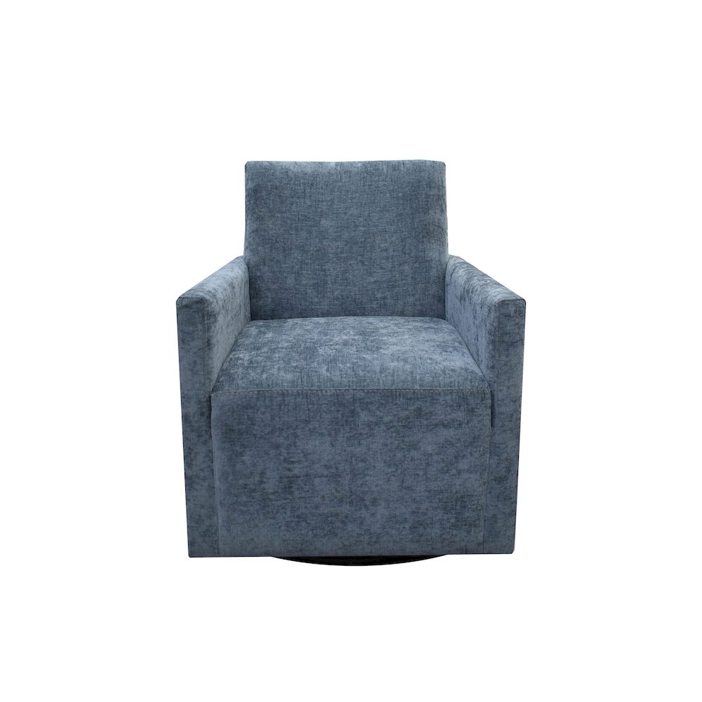Riley Swivel Club Chair - Aqua Chenille. Picture 3