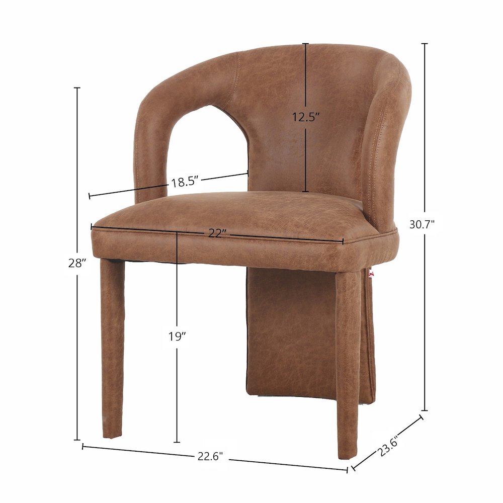 Naomi Dining Chair - Cognac. Picture 3