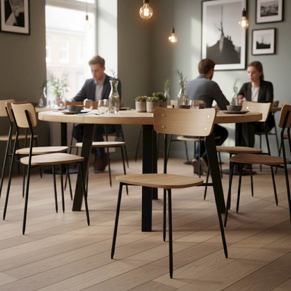 Colton Dining Chair - Natural Wood Seat. Picture 2