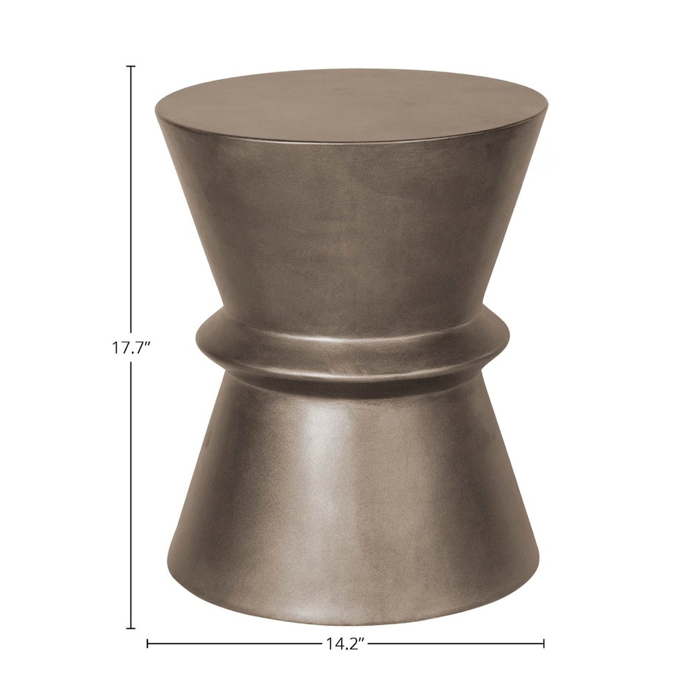 Concrete Hourglass Side Table - Bronze. Picture 3
