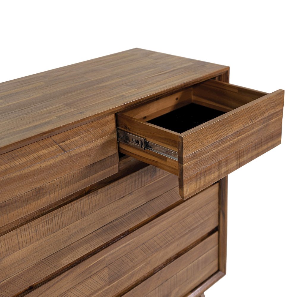 Gia 5 Drawer Chest - Warm Pecan. Picture 10