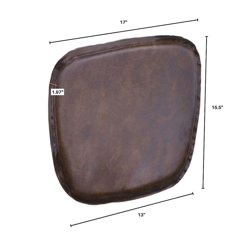 Metal Crossback Leather Cushion Seat - Vintage Brown. Picture 5