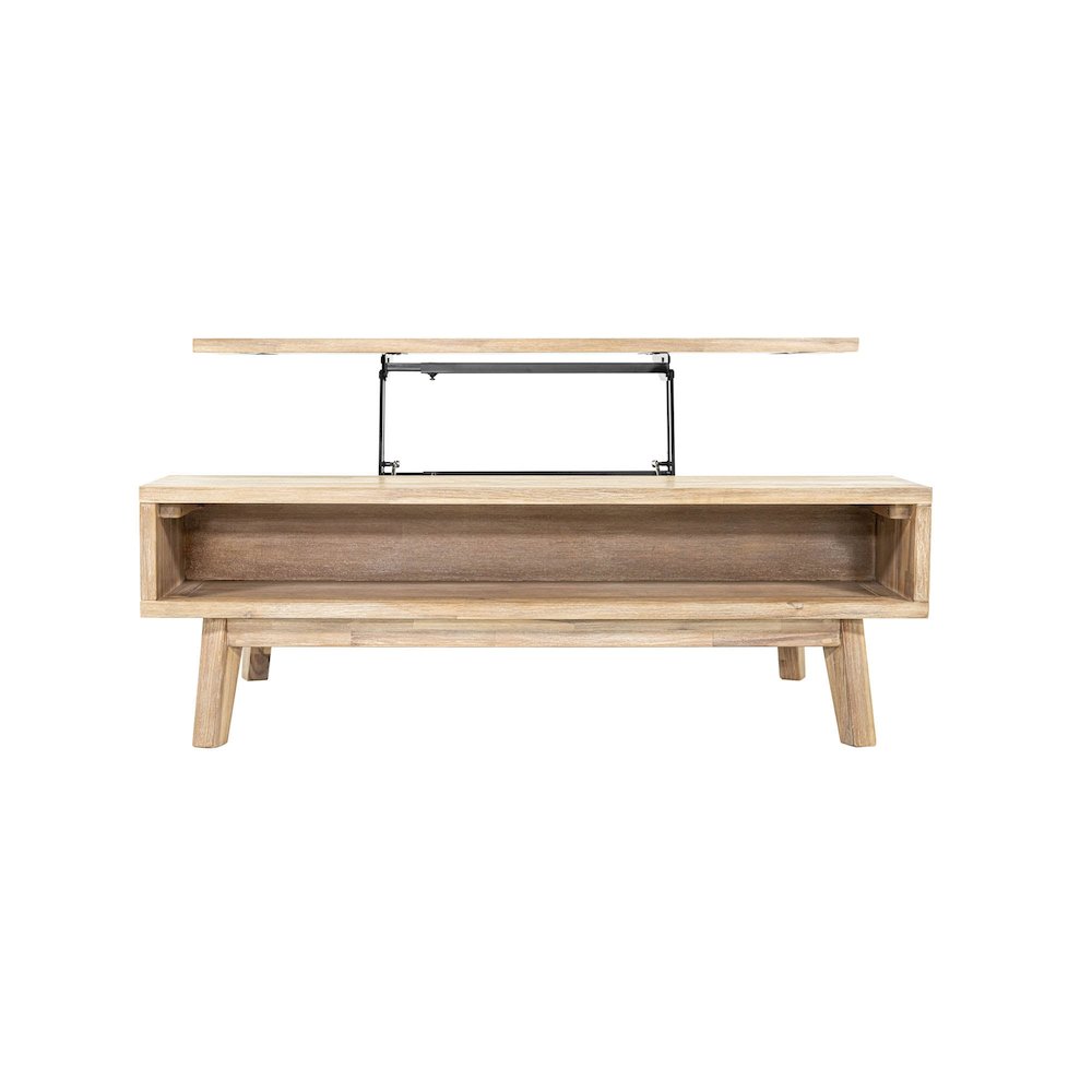 Gia Coffee Table with Lift Top - Light Driftwood. Picture 7