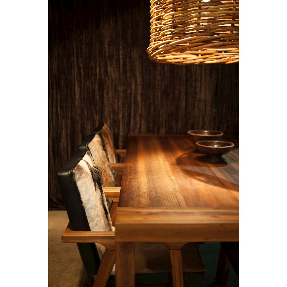 Rio Cool Armchair - Brown Mindi Oak, Leather/Goat Hair. Picture 5