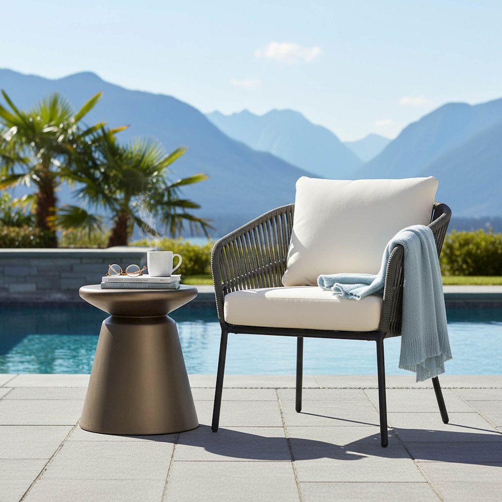 Concrete Mineral Side Table - Bronze. Picture 2
